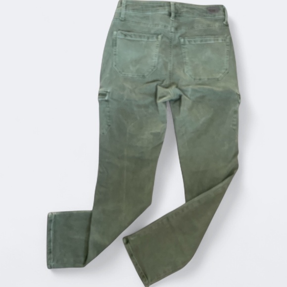 PAIGE Jolie Khaki Green Slim Cotton Cargo Ankle Utility Pants SZ 26 - Picture 12 of 15